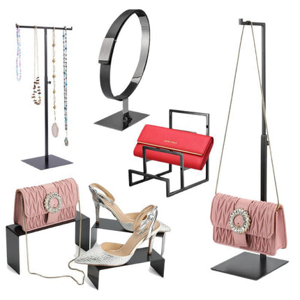 Stainless Steel Bag Display Rack Shoes Display Rack Belt Rack Glasses Wallet Display Rack Hanging Bag Display Rack