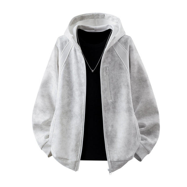 2025 New Spring and Autumn Jacket Men's Trendy Handsome Hooded Sweatshirt Casual Versatile Sports Zipper Hoodie