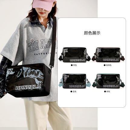 Bange Road Crossbody Bag for Men, Wet and Dry Separation Sports Gym Bag, Pvc Sneaker Bag, Shoulder Bag for Women, National Trend Style