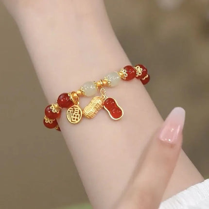 Imitation Hetian Yu bracelet female ins niche design non-fading retro light luxury temperament bracelet girlfriends gift Bai match