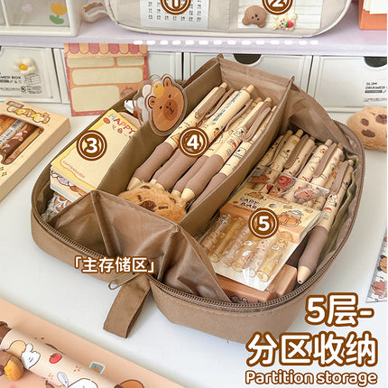 New Volcano Pencil Bag Large Capacity High Color Value Stationery Box for Men and Women Students 2025 Super Fire Pencil Case Storage Bag