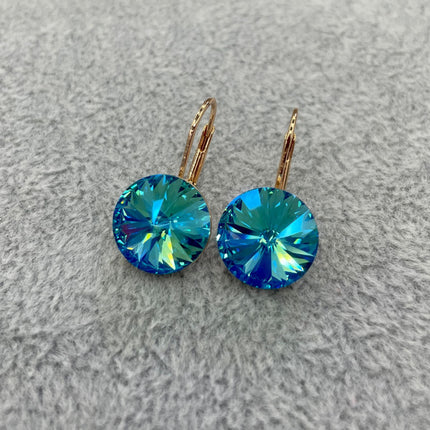 Austrian Crystal Earrings Women's Elegant South Korea Personalized All-match Simple Ear Stud Ear Stud Elegant Skinny Fashion New Style