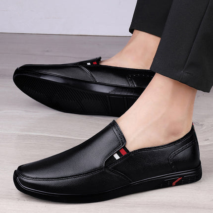2024 Summer Men's British Casual Leather Shoes Trendy Wear Lightweight Derby Layer Cowhide Leather Dad Shoes Office Leather Shoes