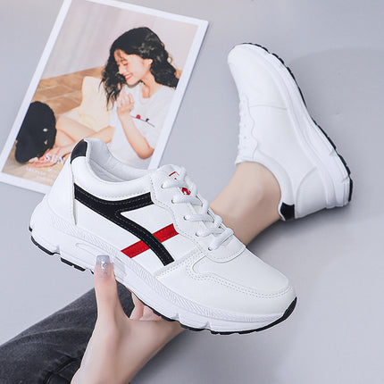 Women's Sports Shoes Spring and Autumn New 2022 Korean Style All-match Explosions Student Casual Shoes Leather Top Daddy Shoes Running Shoes