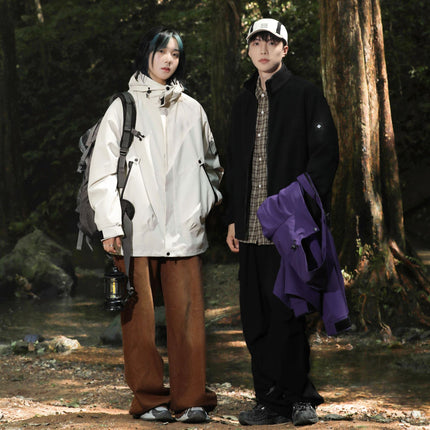 Autumn and Winter New Outdoor Couple Fashion Charge Clothes Men's Three-in-One Removable Inner Pad Warm Fleece fleece-lined Plus