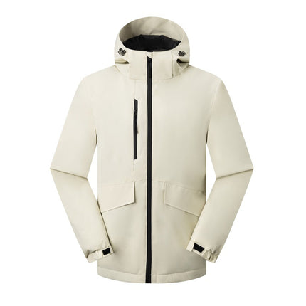 Down Cotton Pressure Cotton Jacket Men's Thickened Camping fleece-lined Windproof and Rainproof Work Clothes Windbreaker Jacket Logo