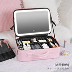 [Large pink] full screen mirror + LED lamp ring