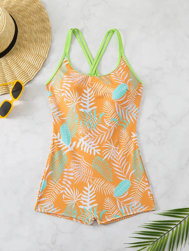 Floral Backless Swimsuit / Maillot Floral Dos Nu