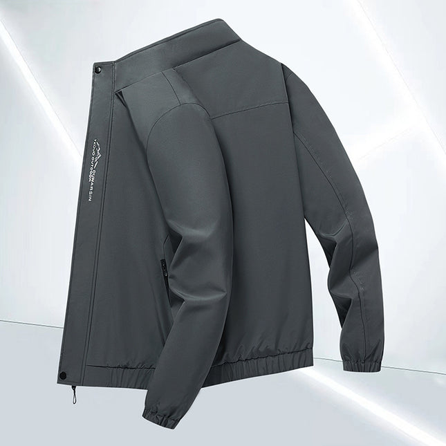 Men's New Spring and Autumn Jacket Fashion Trendy Thin Stand Collar Jacket Outdoor Camping Work Jacket