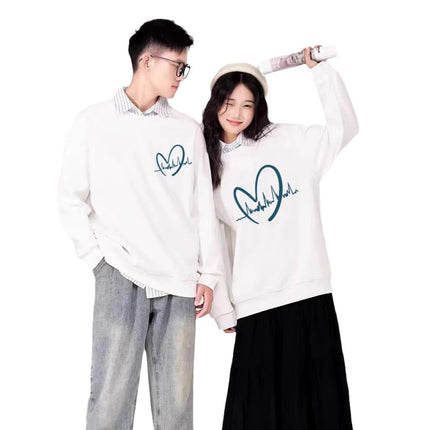 High-end Men's and Women's Long-sleeved Ins Style Top Special Couple Clothing Autumn and Winter fleece-lined Round Neck Sweat Fashion Brand Class Clothes