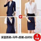 HL961 dark blue Suit Dress 5005 Vest 1008 White Long Sleeve / M