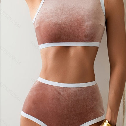 2025 New Split Swimsuit Female Sexy Bikini High Waist Slimming Beach Vacation Foreign Trade Swimwear Ready Stock
