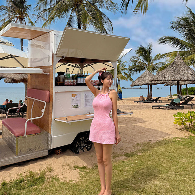 2025 New Skirt-Style One-Piece Swimsuit for Women to Cover Belly and Slimming Look for Beach Vacation Hot Spring Swimsuit for Women [Drop Shipping]