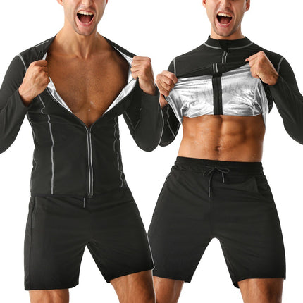 Amazon Men's Sports Long Sleeve Corset Running Fitness Sweat Shaping Garment Abdominal Sauna Cross-Border Corset