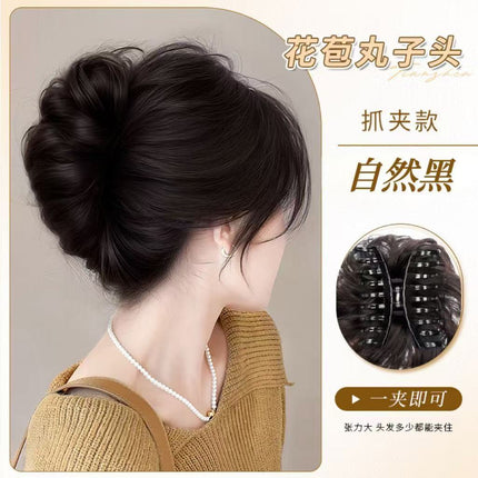 Explosive wig female clip hairpin hair package ball head coil hair flower short curly hair clip style flower bud fluffy
