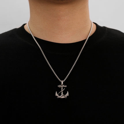 OPK Jewelry Cross-border Supply AliExpress Personalized Internet Celebrity Anchor Pendant Street Hip-hop Titanium Steel Men's Necklace