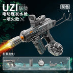 Fire-breathing version of ice blast linkage uzi electric water gun [grey]