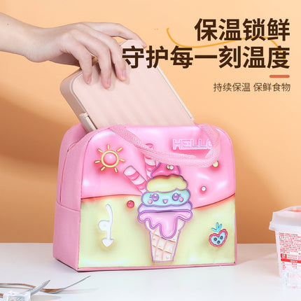Cartoon Lunch Box Bag Portable Lunch Bag Thermal Insulation Bag Aluminum Foil Lunch Bag Handbag Student Office Student Eco-friendly Portable