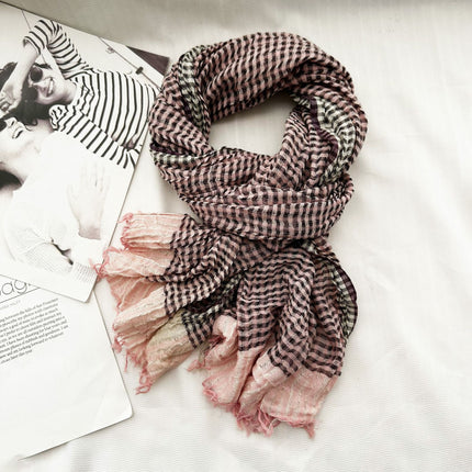 Foreign trade surplus goods clearance pick up multi-style cotton and linen scarf women's scarves literary retro long shawl scarf women