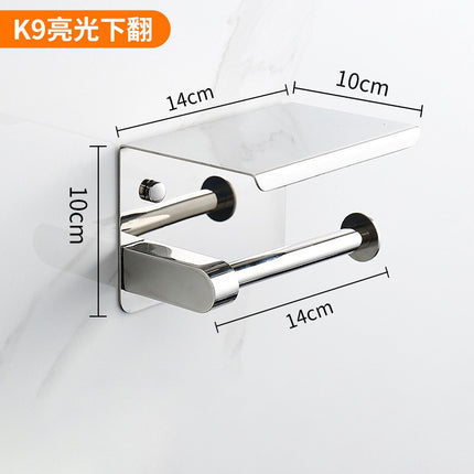 Stainless Steel Paper Towel Holder Without Punching Bathroom Toilet Paper Shelf Storage Rack Toilet Paper Towel Box Roll Paper Holder