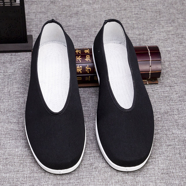 Wholesale New Spring and Autumn Casual Old Beijing Round Mouth Cloth Shoes Men's Slip-on Breathable Single Shoes Middle-aged and Elderly Motoring Shoes