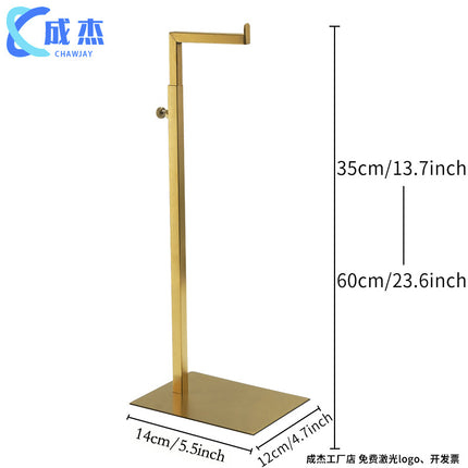 Cross-border Source Stainless Steel Display Hanging Bag Display Rack Women's Bag Rack Support Bag Rack Floor Adjustable Bag Rack