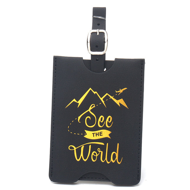 Rfid Anti-Magnetic Passport Holder and Luggage Tag Set, High-End Cross-Border Leather Passport Book, Travel Identification Card Holder