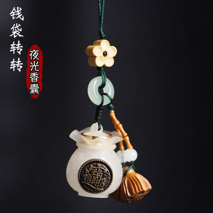Luminous stone money bag turn around rich flowers Baifu bag luminous sachet carry-on pendant bedroom ornaments play