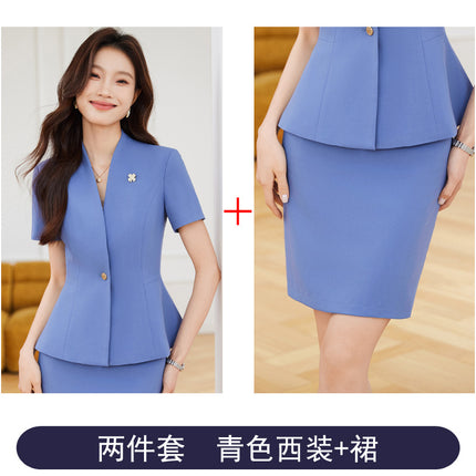 High-end Suit suit Women's Summer Thin Temperament Beauty Salon Front Desk Tooling Jacket Light Medical Beauty Jewelry Store Work Clothes