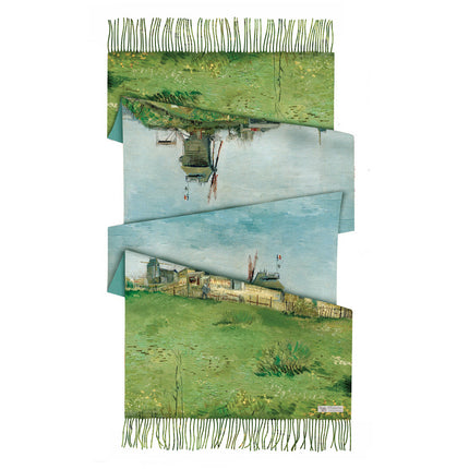 Winter Fashionable and Versatile Van Gogh Oil Painting Series Starry Sky Ladies Imitation Cashmere Long Scarf for Mother Shawl Warm Scarf