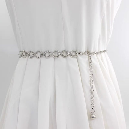 Cross-Border Versatile Metal Waist Chain for Women, Thin Belt, Versatile Decorative Dress with Shirt, Waist Rope, Women's Waist Chain