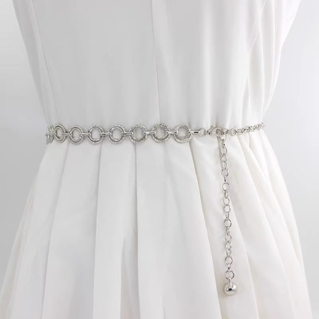 Cross-Border Versatile Metal Waist Chain for Women, Thin Belt, Versatile Decorative Dress with Shirt, Waist Rope, Women's Waist Chain