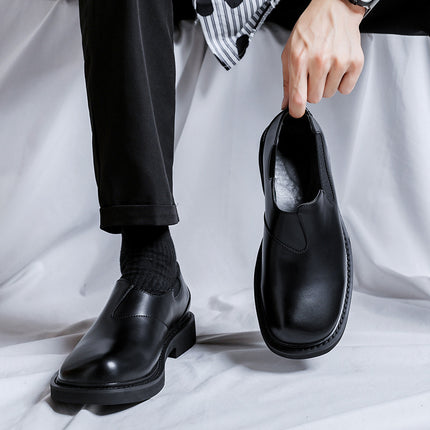 Summer Men's Leather Shoes, One-Legged Commuting to Work and Driving, Breathable Business Formal Wear, Non-Slip, Deodorant and Waterproof Chef Leather Shoes