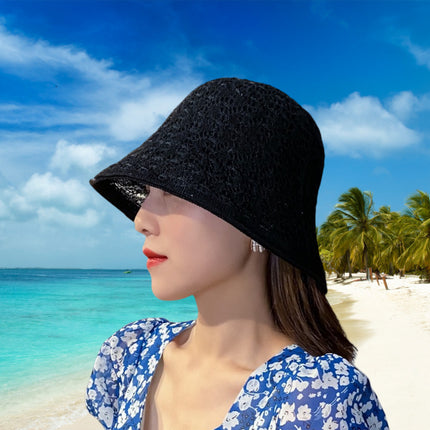 New Summer Thin Fisherman Hat Women's All-match Hollow Sunshade Hat Straw Face Cover Sun Hat Wholesale