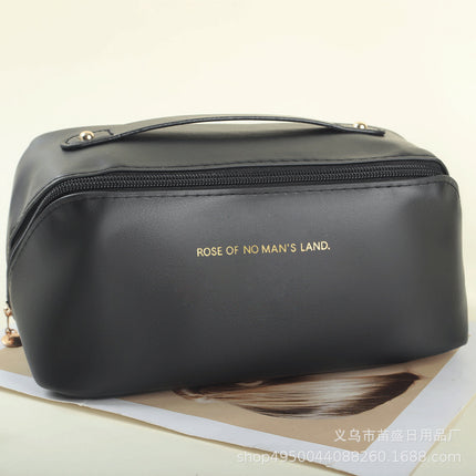 Cross-Border Cosmetic Bag, Toiletry Bag, Color-Blocked Pu Pillow Bag, Travel Portable High-Value Cosmetic Bag, Hand-Held Storage Bag