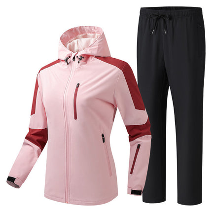 New Cross-Border Outdoor Jacket Set, Trendy Windproof and Waterproof Versatile Jacket and Pants Set for Men and Women