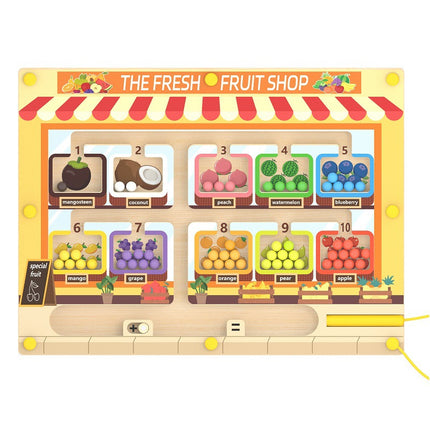 New Children's Educational Magnetic Pen Digital Maze Early Education Wooden Color Classification Counting Board Walking Bead Toys