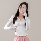 Sun protection clothing white / S (refer to bust size waist size when choosing size)