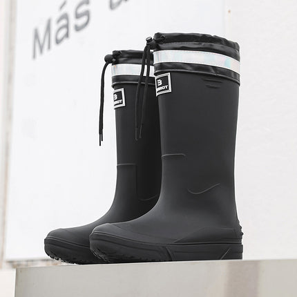 Cross-Border High-Top Rain Boots for Men, Non-Slip Waterproof Rain Boots for Work, Wear-Resistant Rubber Shoes, Kitchen Car Wash Mouth Shoes