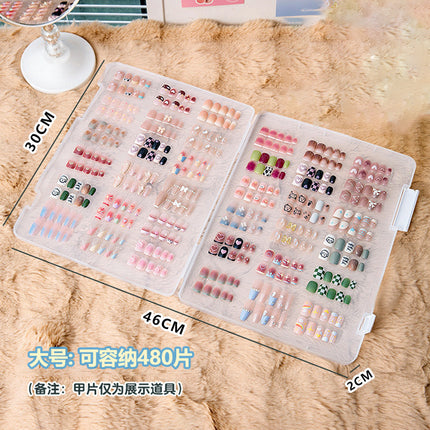 Zt8118 Large-Capacity Plastic Nail Storage Box, Wearable Nail Storage Transparent Display Box, Nail Piece Storage Box
