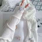 Pressed ice silk sleeves-white