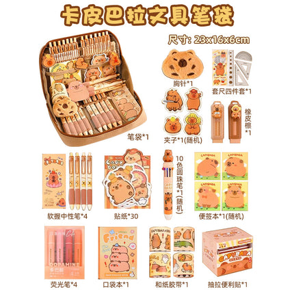 12-Layer Large-Capacity Pencil Bag Kapibara High-Looking Pencil Bag Cute Student Stationery Bag School Supplies Prizes
