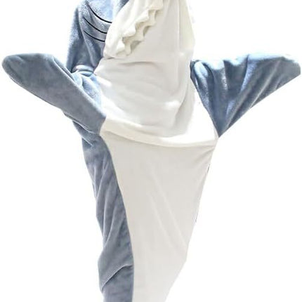 Cartoon conjoined autumn and winter shark sleeping bag flannel loose-fit adult camping sleeping bag for couples thickened warm home clothes