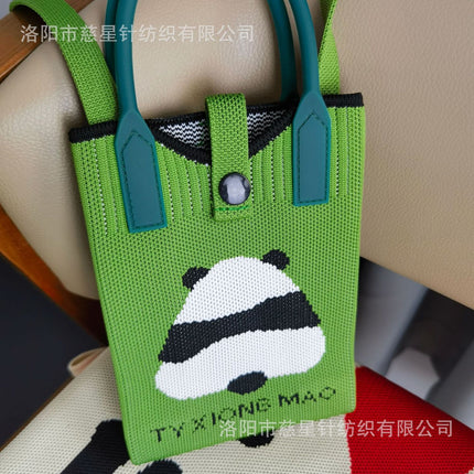 Girl's Heart-Shaped Knitted Crossbody Bag