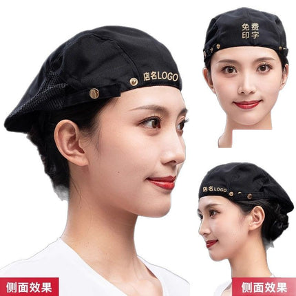 Catering work beret hot pot shop bakery coffee shop waiter breathable net cap oil smoke-proof chef cap