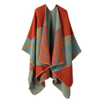 Geometric floral-orange blue / 160-135cm