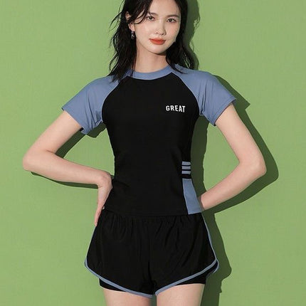 Women's Swimsuit Summer Split Casual Sports Super Fairy Ins Student Conservative Slimming Look Belly-Covering Swimming Pool Swimming Equipment