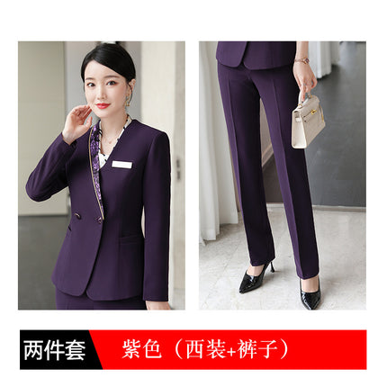 Hotel Front Desk Cashier Professional Women's Suit Long Sleeve Suit Beautician Jewelry Store Restaurant Waiter Work Clothes