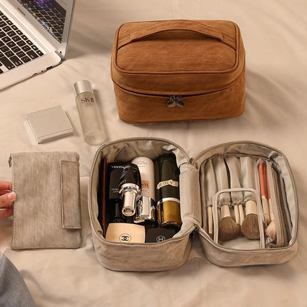 Cosmetic Bag Portable Women's 2024 New High-end Partition Large Capacity Cosmetic Storage Bag for Business Travel Wash Bag