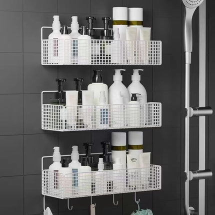 Bathroom bathroom shelf kitchen living room dormitory wall hanging punch-free storage rack storage rack hanging basket nail-free